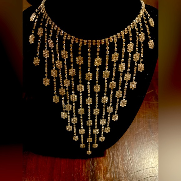 Natasha Silver Statement Necklace Cascade New with Tags - Picture 1 of 4